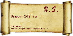 Ungor Sára névjegykártya
